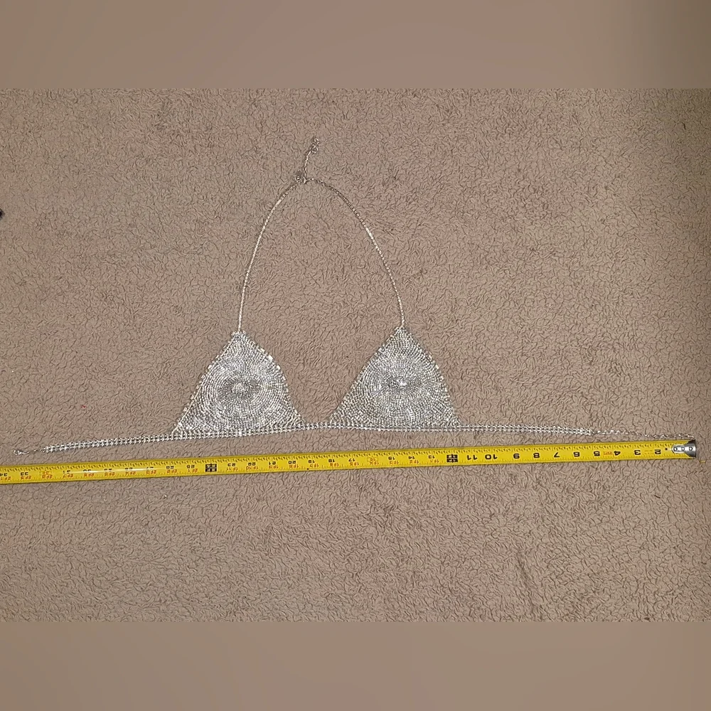 Express Vintage Silver Diamante Bra Like New - Picture 11 of 15